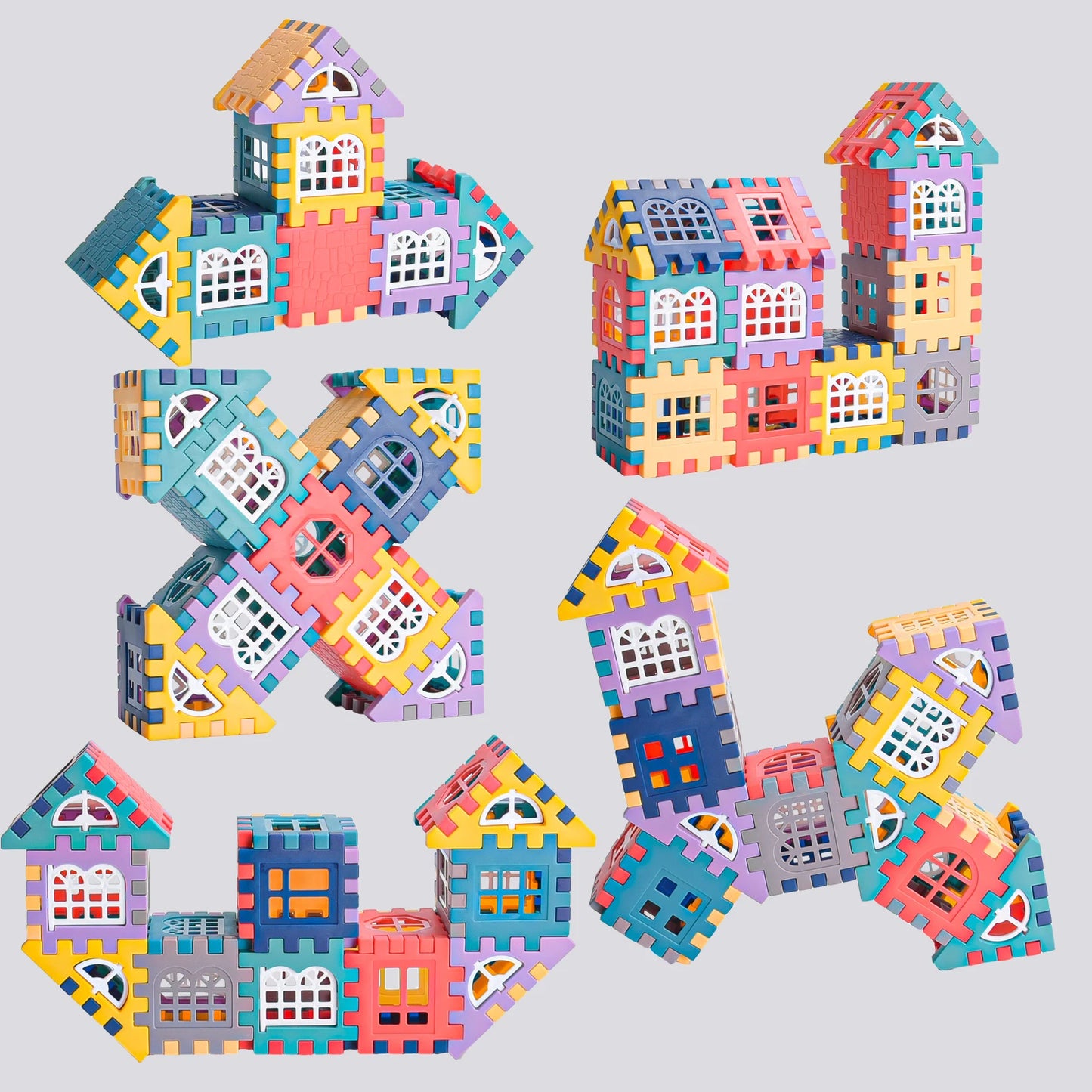 Large Scale House Building Block Simulation Window Design, Kindergarten Construction, Creation of Boys and Girls Large House Bui
