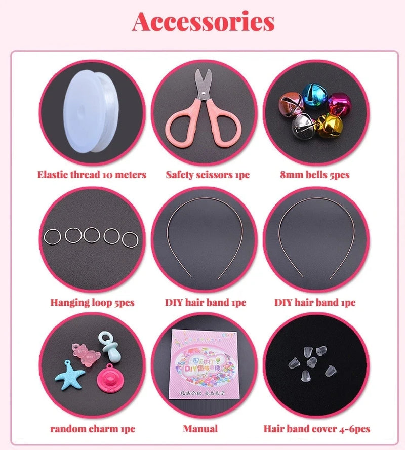 24 Grid DIY Handmade Beads Toys for Children with Accessory Set Girl Weaving Bracelet Jewelry Making Toys Creative Children Gift