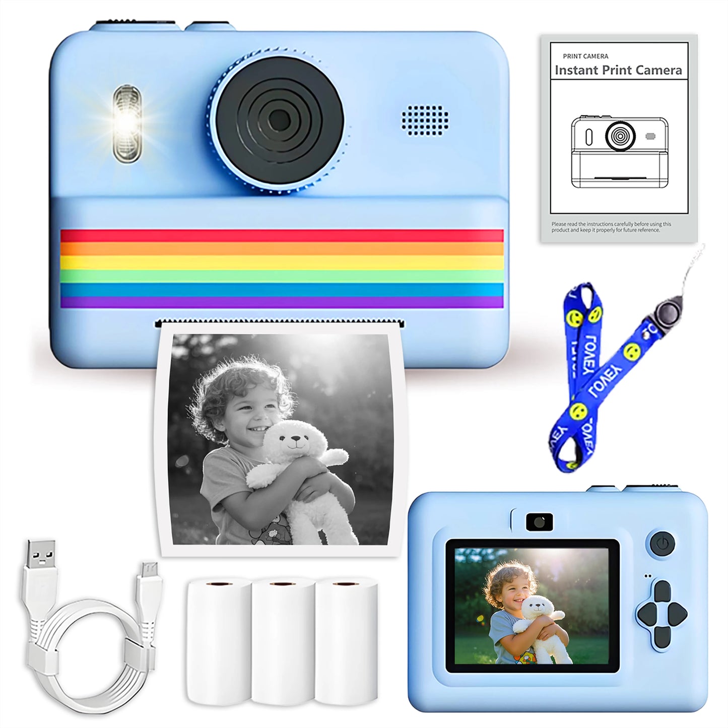Kids Camera Instant Printable With 3 Rolls