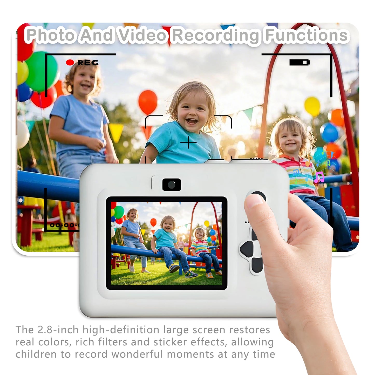 Kids Camera Instant Printable With 3 Rolls
