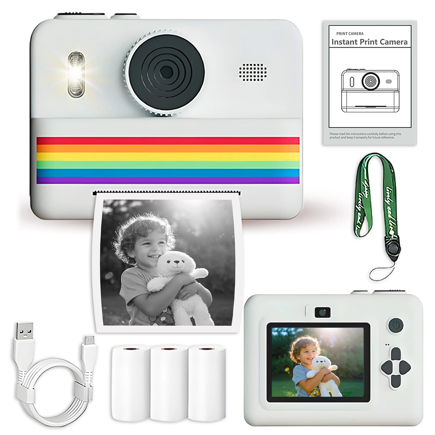 Kids Camera Instant Printable With 3 Rolls