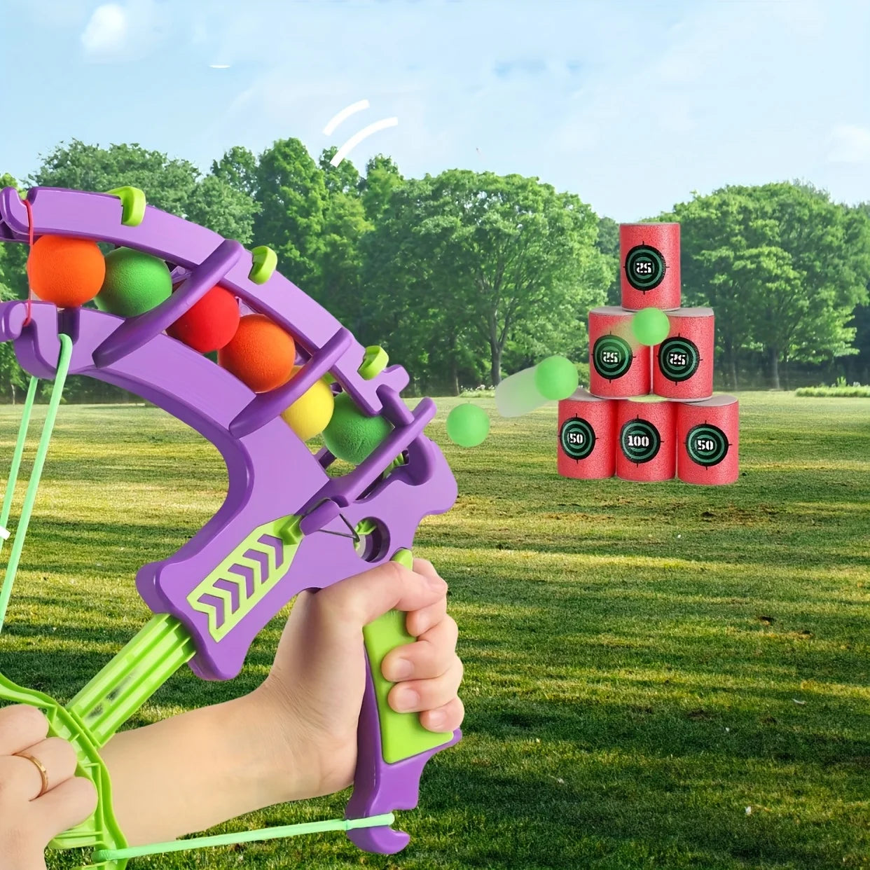 Ball Launching Bow with Targets
