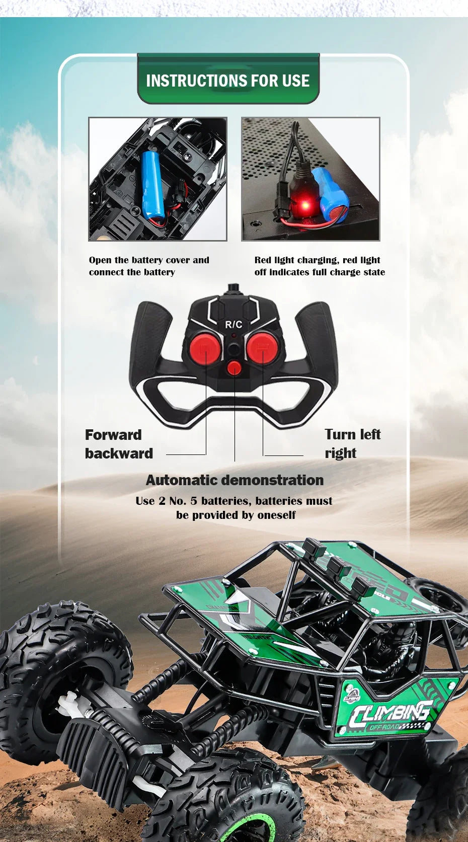 Remote-controlled off-road vehicle